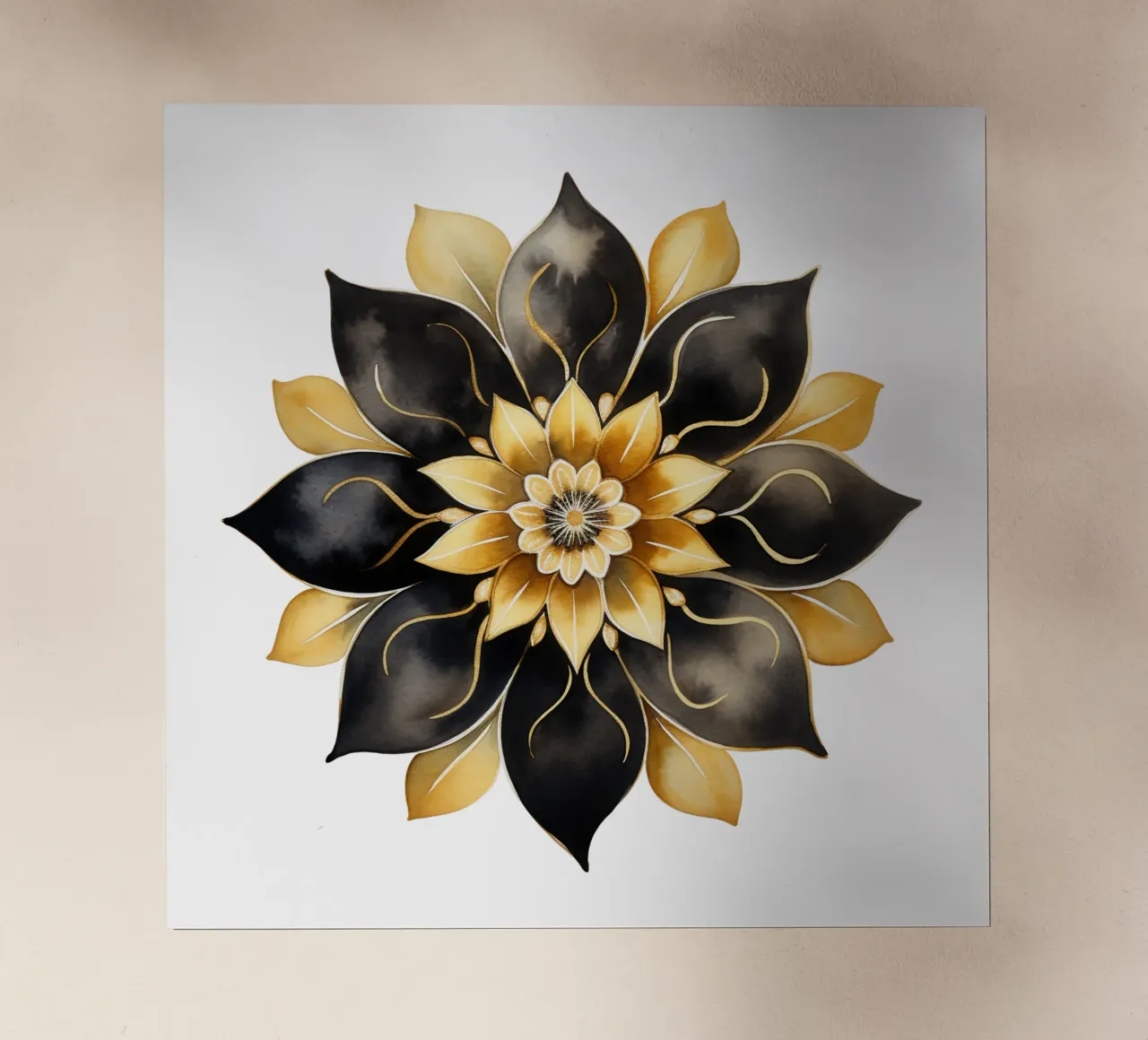 Mandala nero e oro pellicola backlit da Spiritual Touch