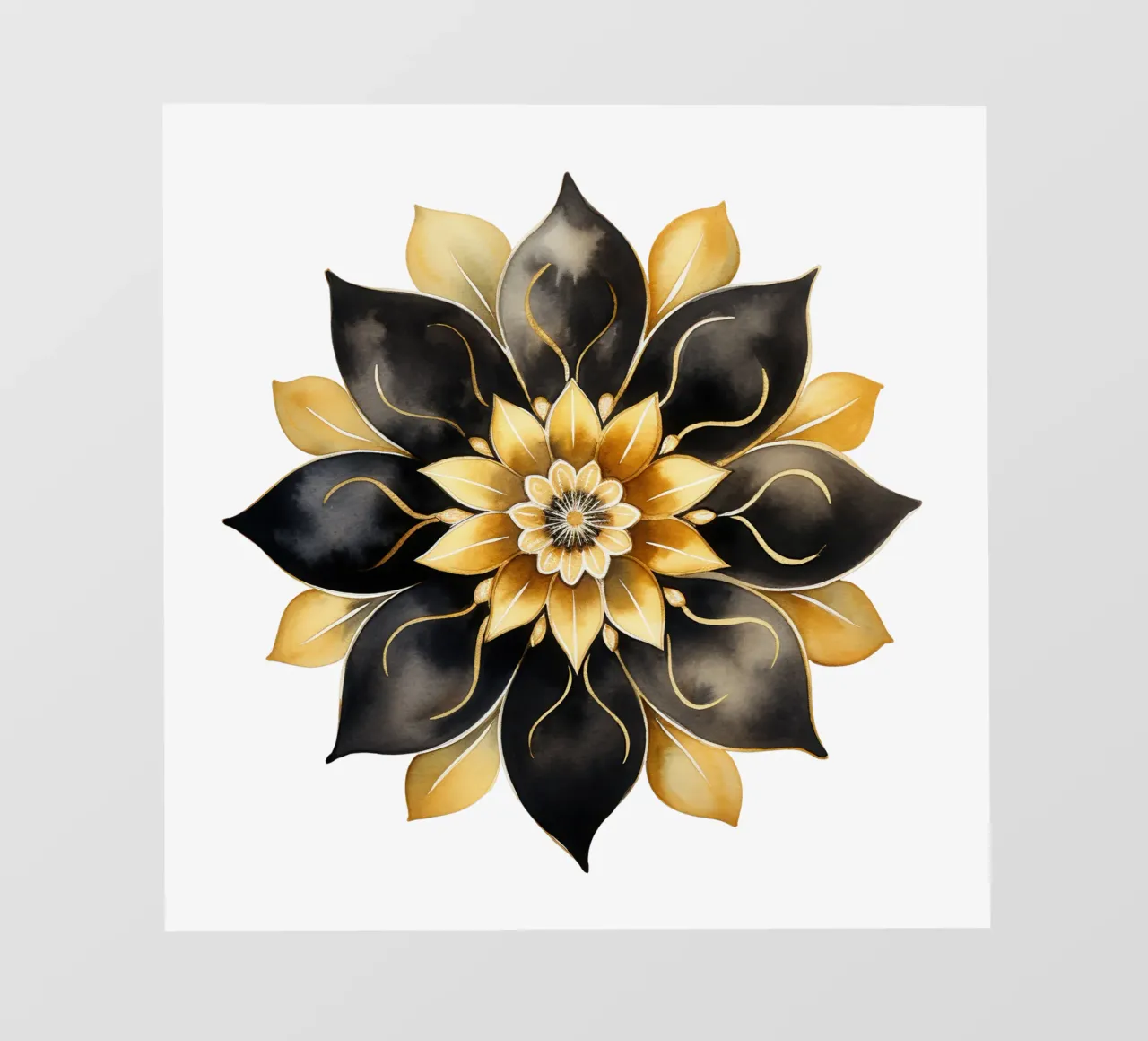 Mandala nero e oro pellicola backlit da Spiritual Touch