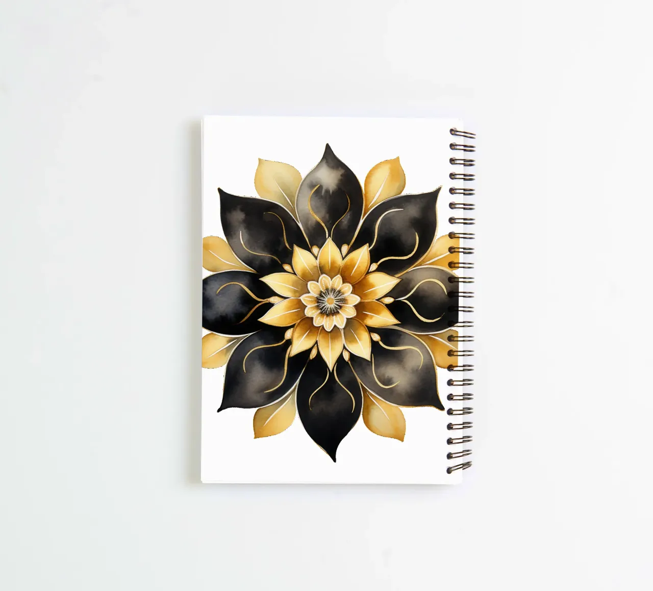 Black & Gold Mandala spiral notebook by Spiritual Touch