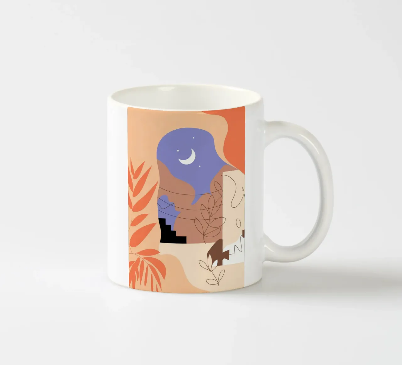 Scena notturna serena tazza in ceramica da Demar Galleria