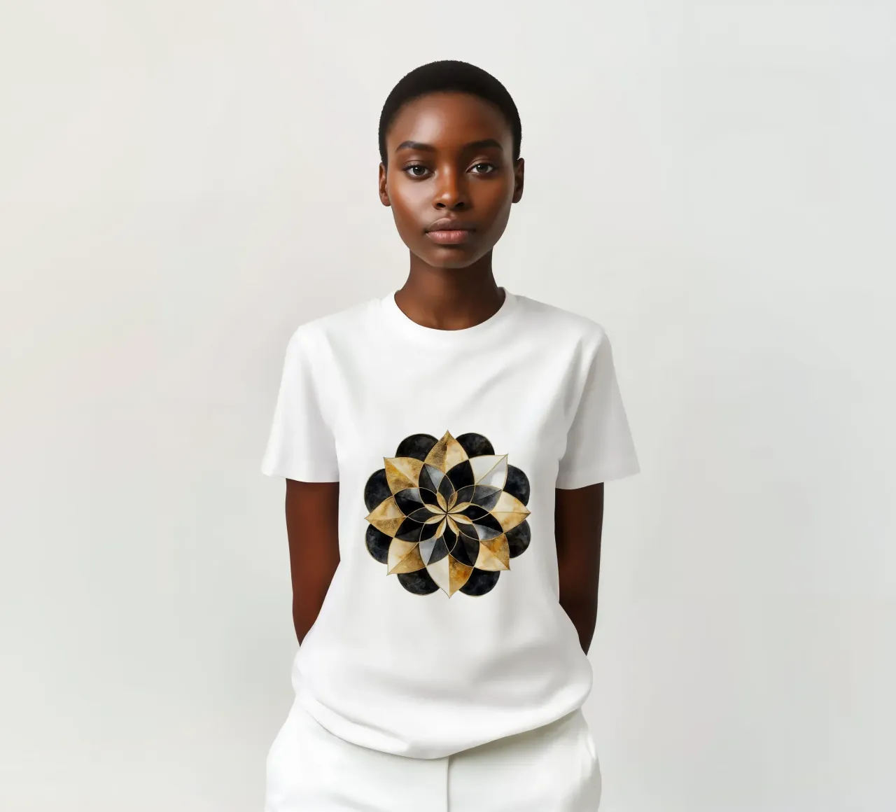Mandala nero e oro t-shirt da Spiritual Touch