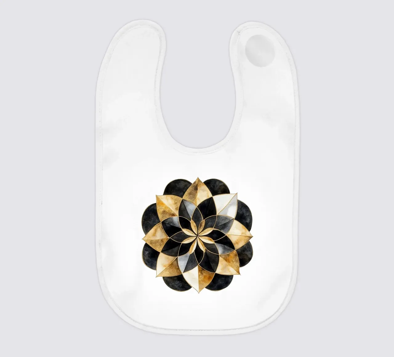 Mandala nero e oro bavaglino da Spiritual Touch