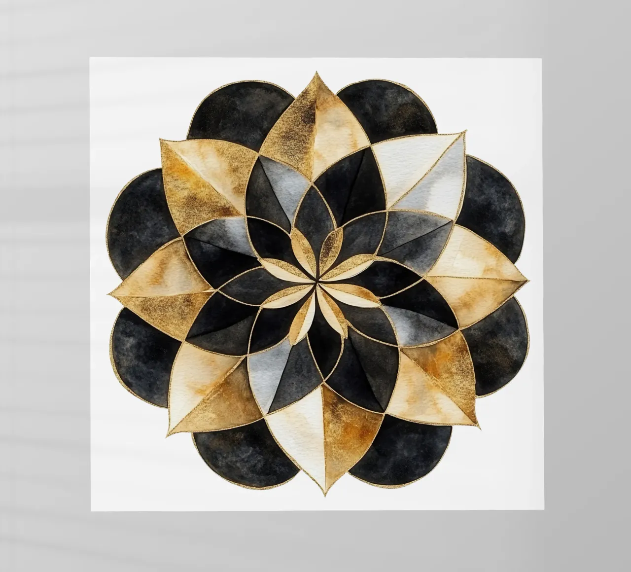 Mandala nero e oro pellicola backlit da Spiritual Touch