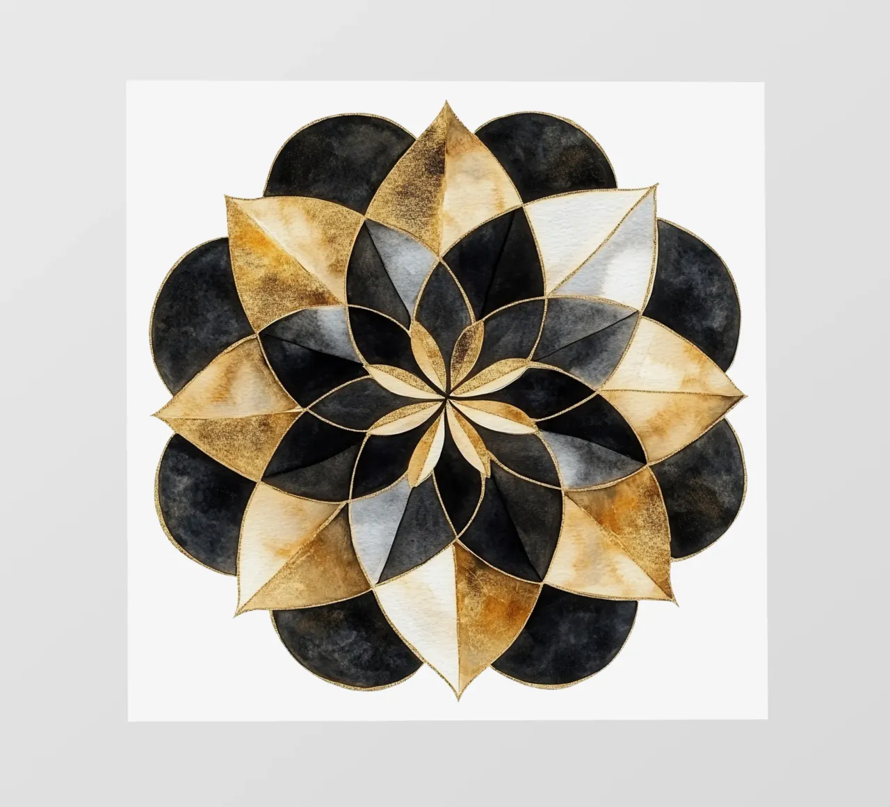 Mandala nero e oro pellicola backlit da Spiritual Touch