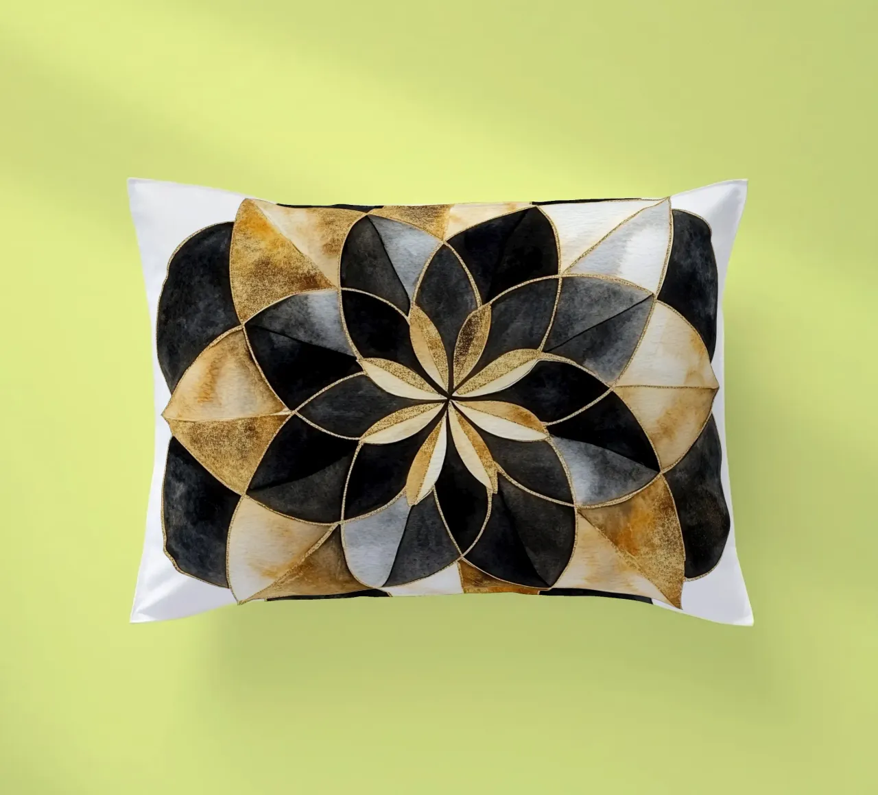 Mandala nero e oro cuscino da Spiritual Touch
