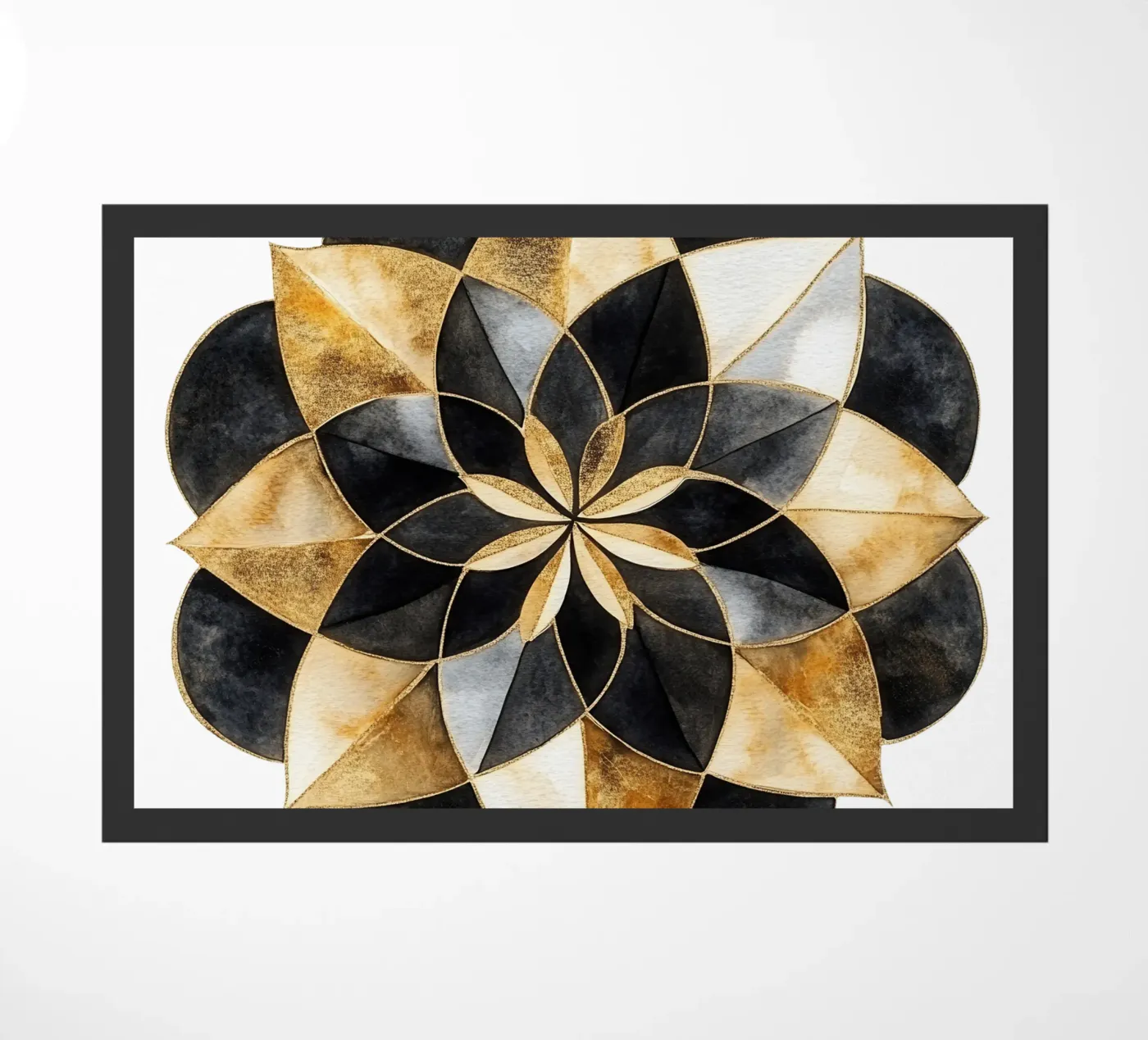 Mandala nero e oro zerbino da Spiritual Touch