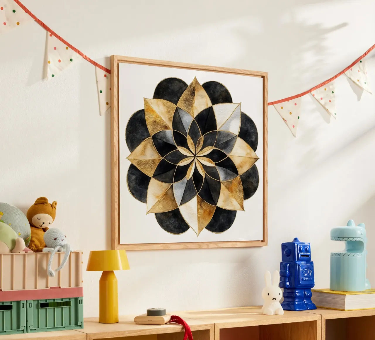 Mandala nero e oro plexiglass da Spiritual Touch