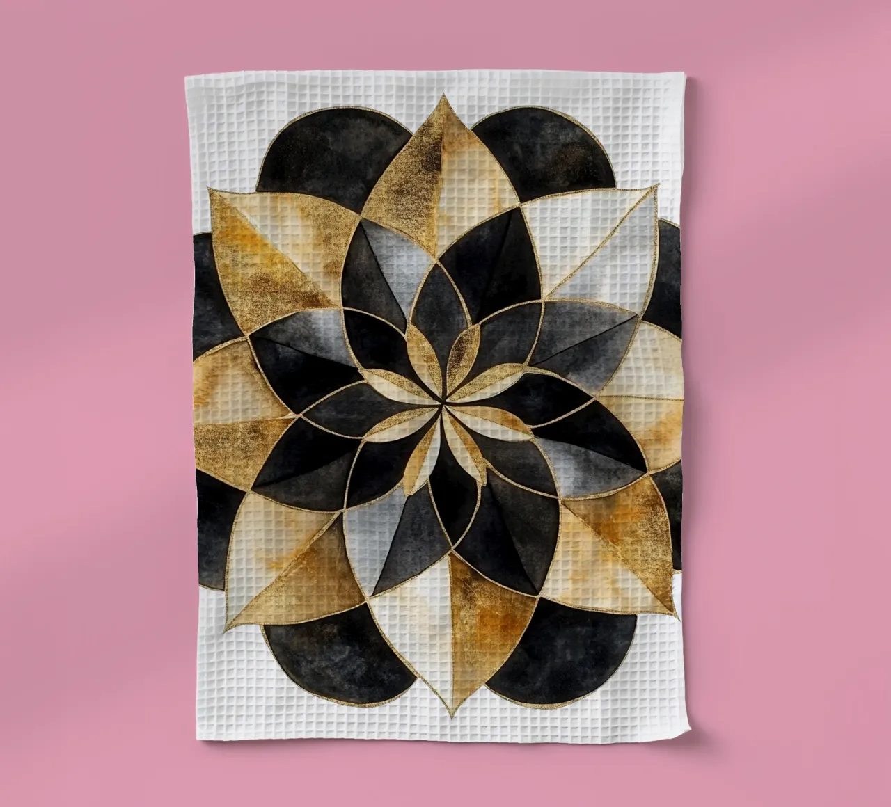 Mandala nero e oro canovaccio da cucina da Spiritual Touch