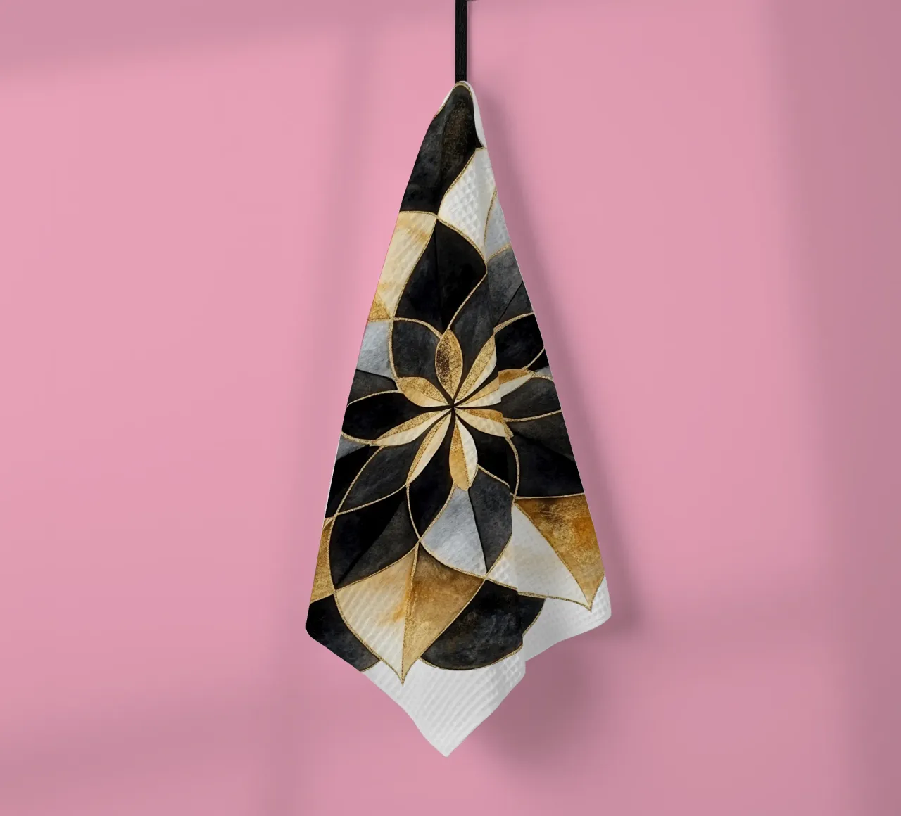 Mandala nero e oro canovaccio da cucina da Spiritual Touch