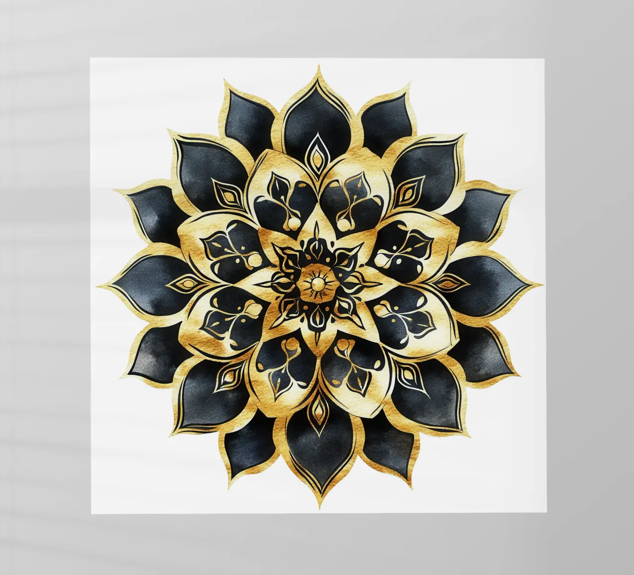Mandala nero e oro pellicola backlit da Spiritual Touch