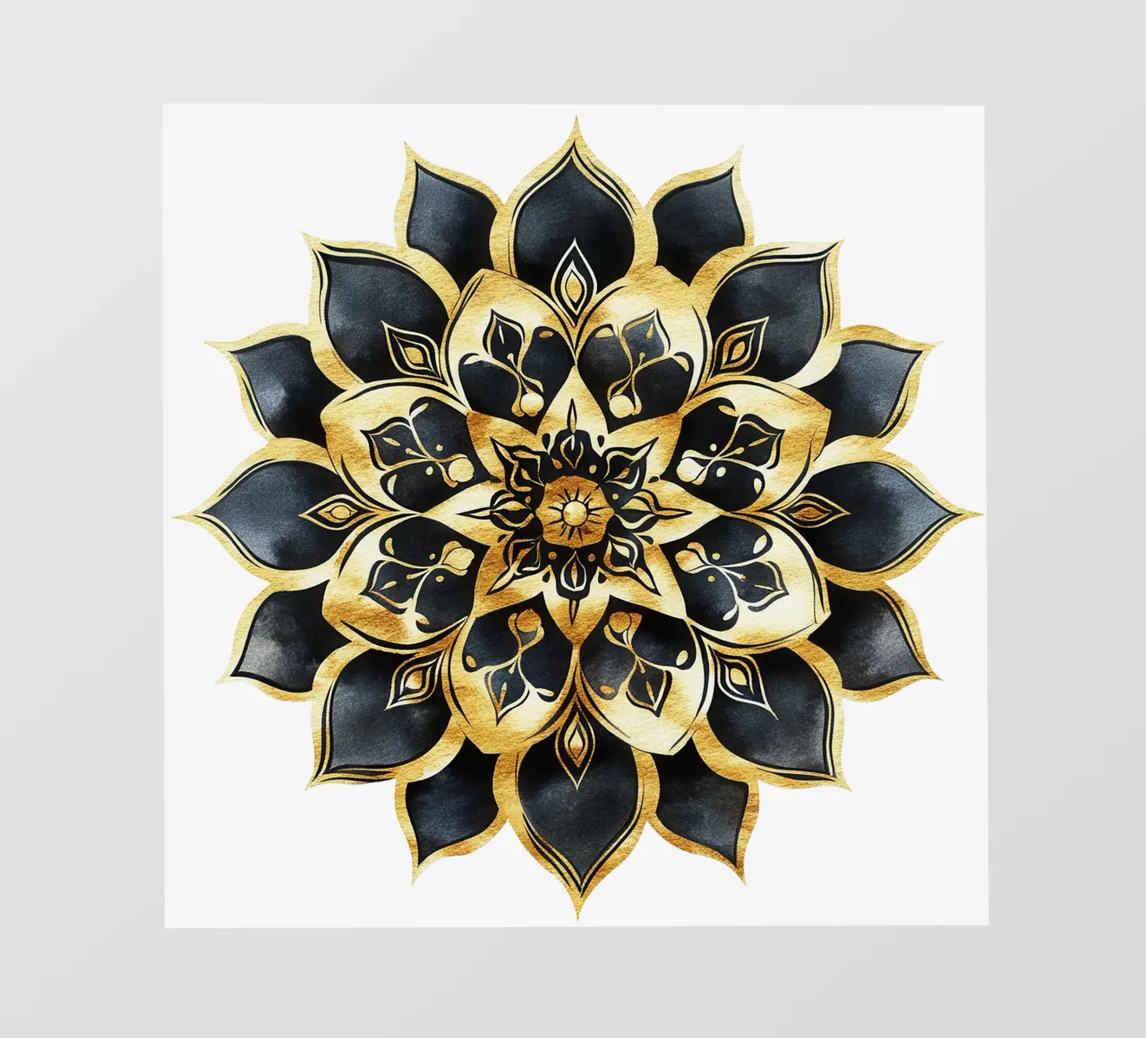 Mandala nero e oro pellicola backlit da Spiritual Touch