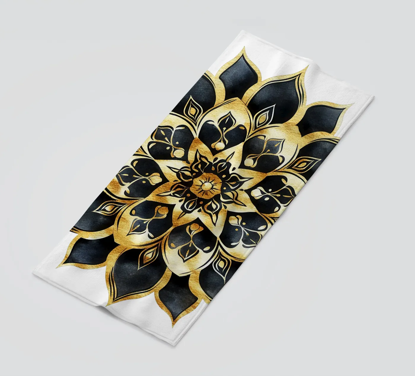 Black & Gold Mandala telo mare da Spiritual Touch