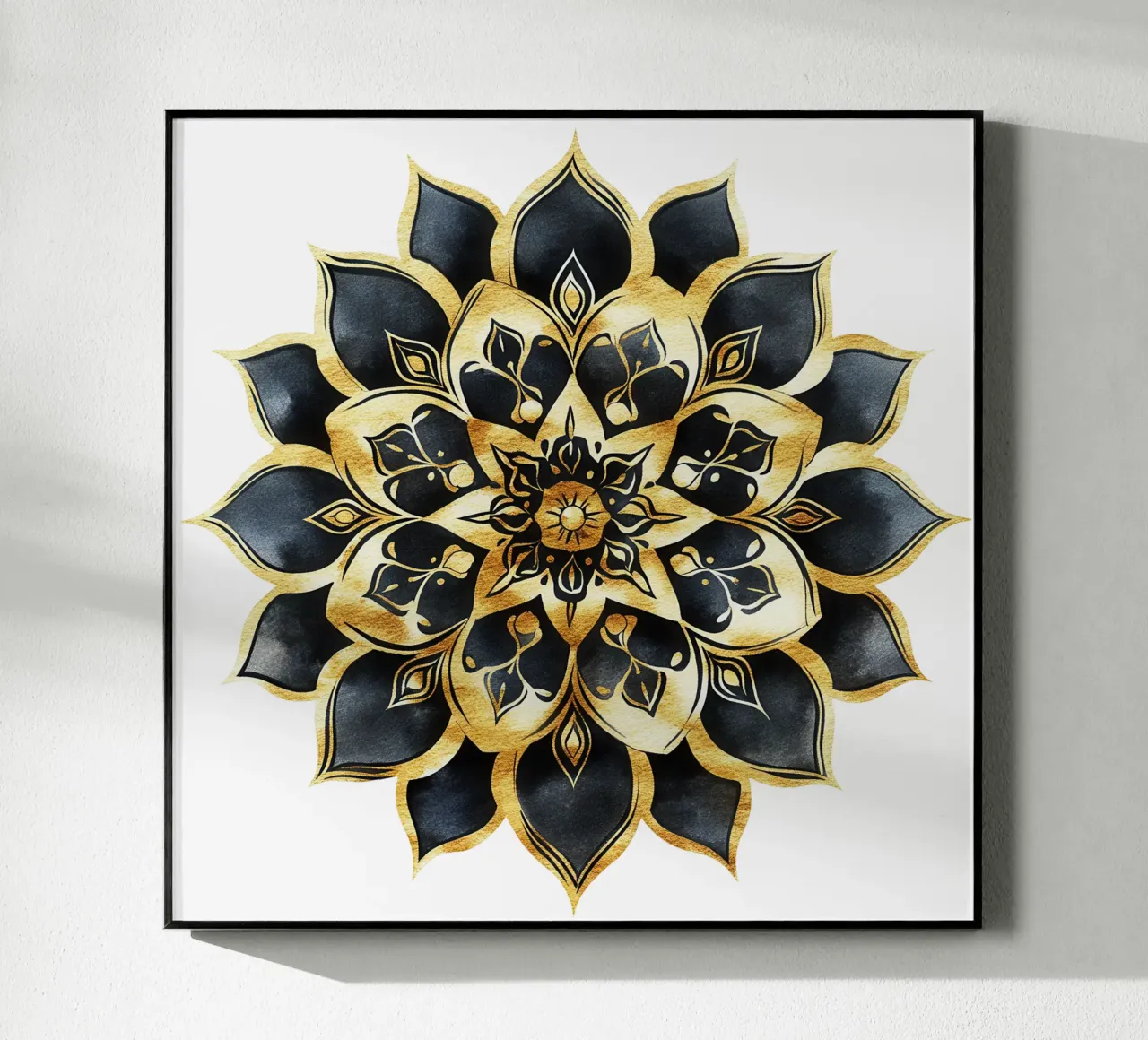Mandala nero e oro plexiglass da Spiritual Touch