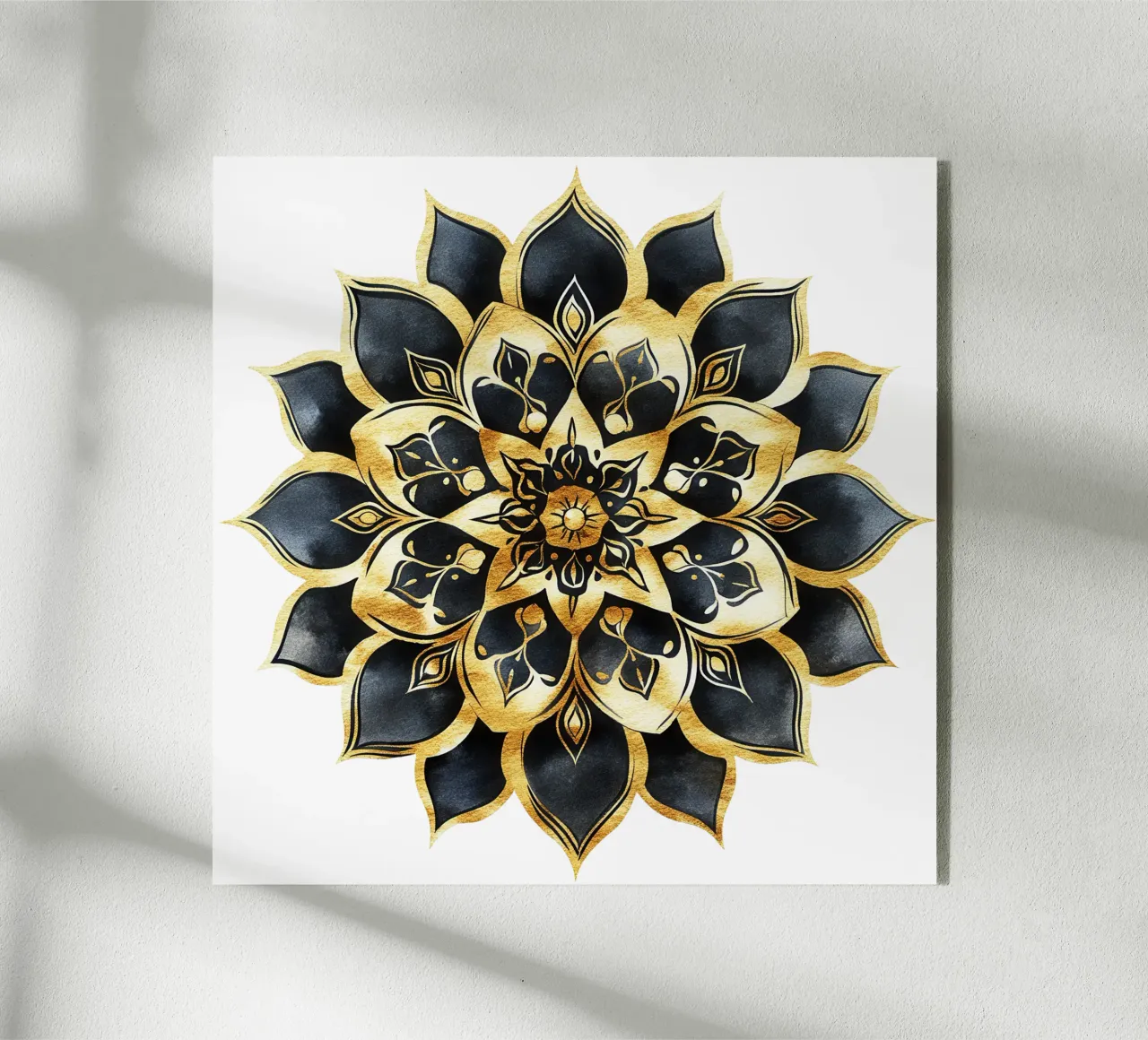 Mandala nero e oro plexiglass da Spiritual Touch