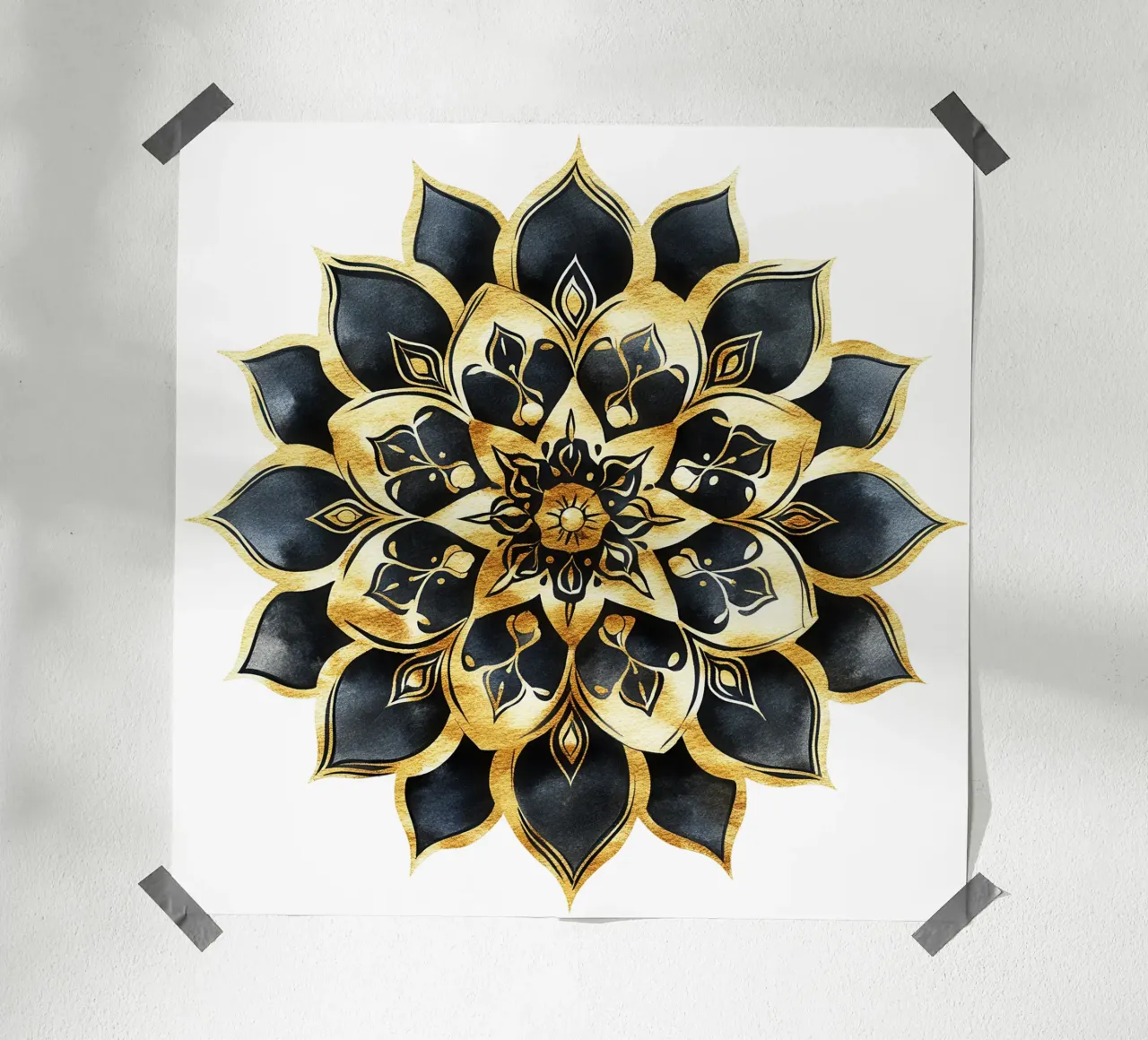 Mandala nero e oro poster da Spiritual Touch