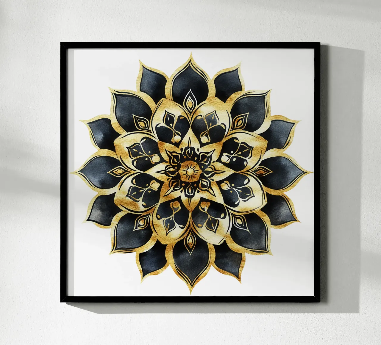 Schwarz-goldenes Mandala Hahnemühle von Spiritual Touch