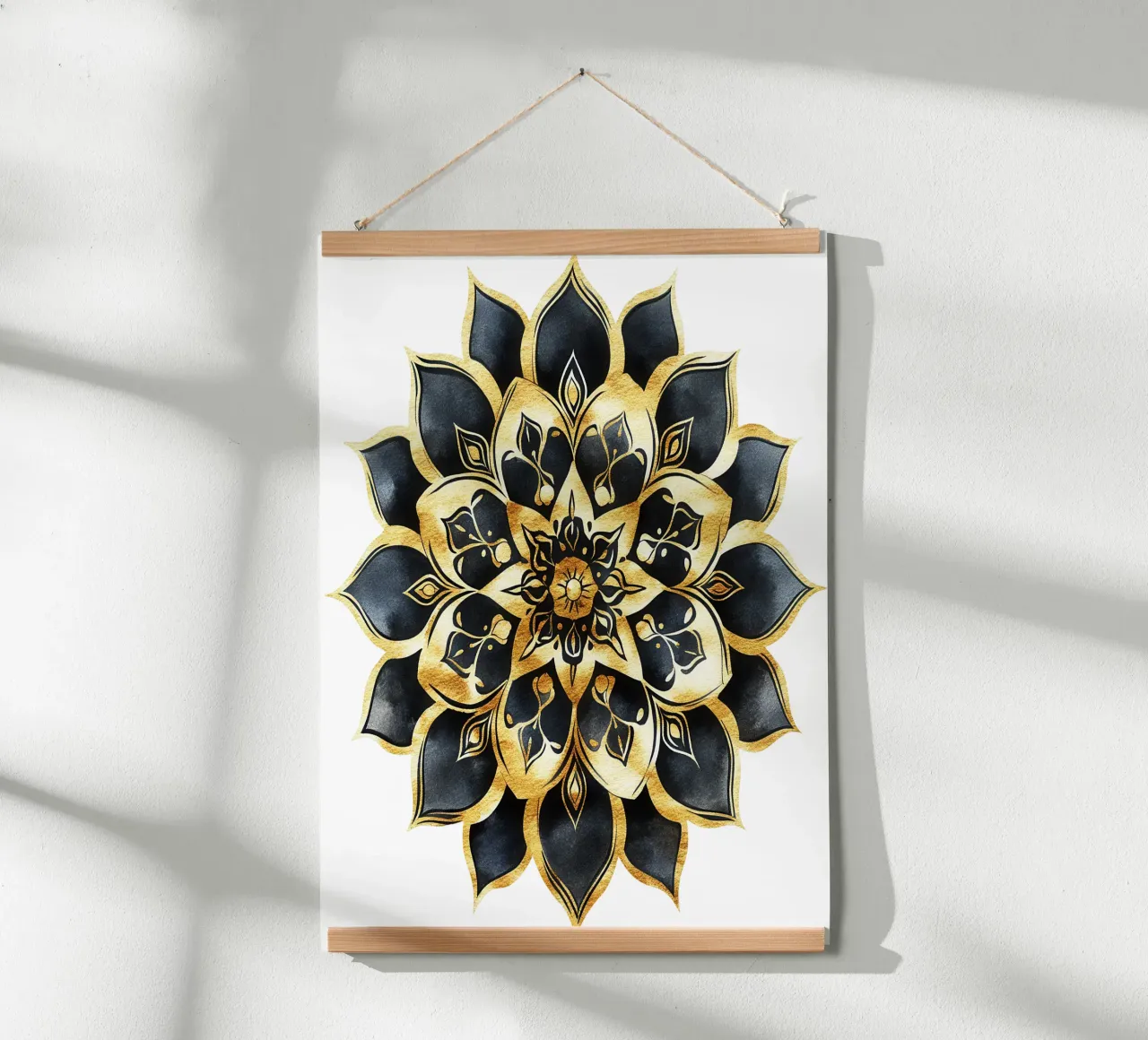 Schwarz-goldenes Mandala Hahnemühle von Spiritual Touch