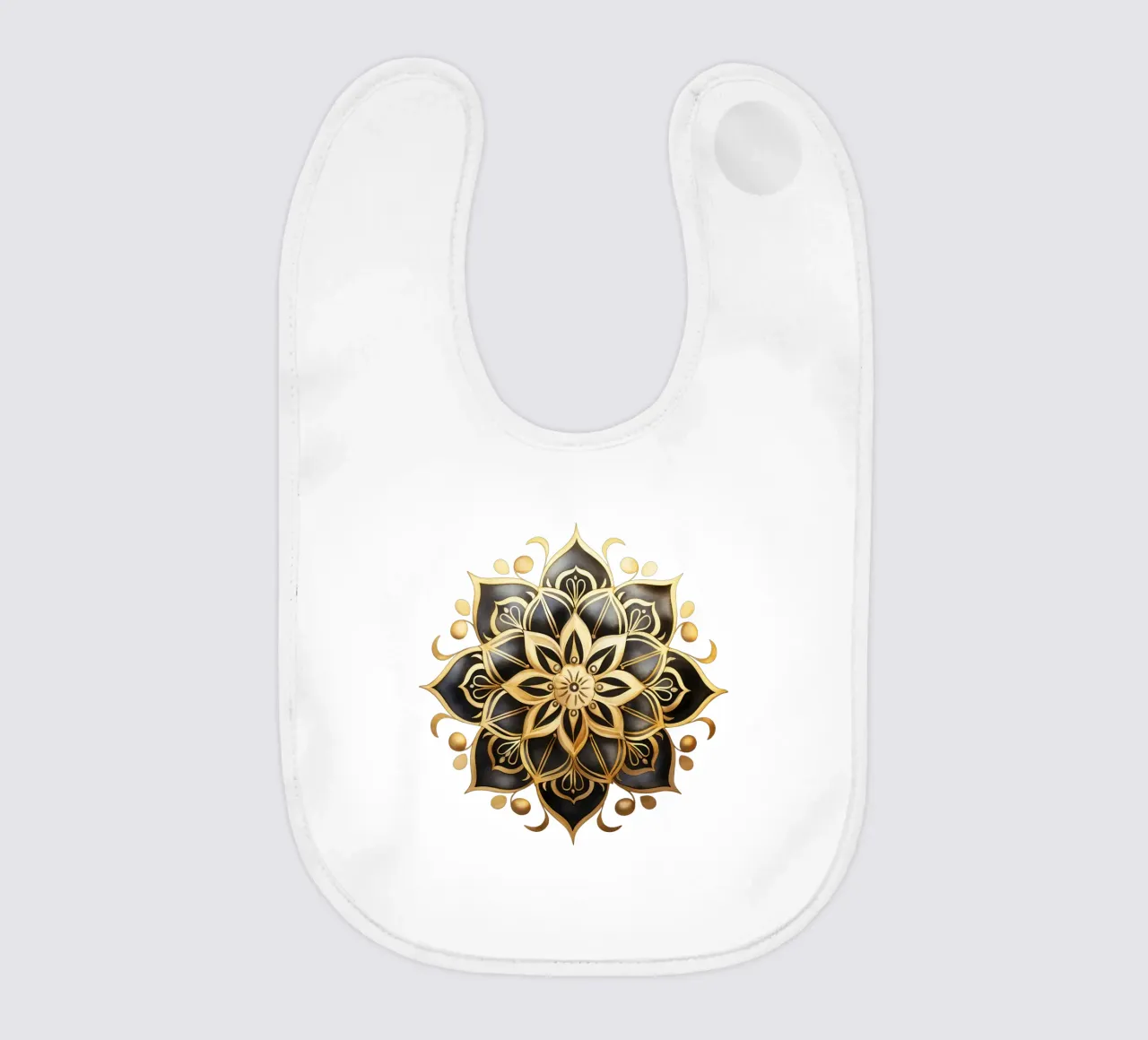 Mandala nero e oro bavaglino da Spiritual Touch