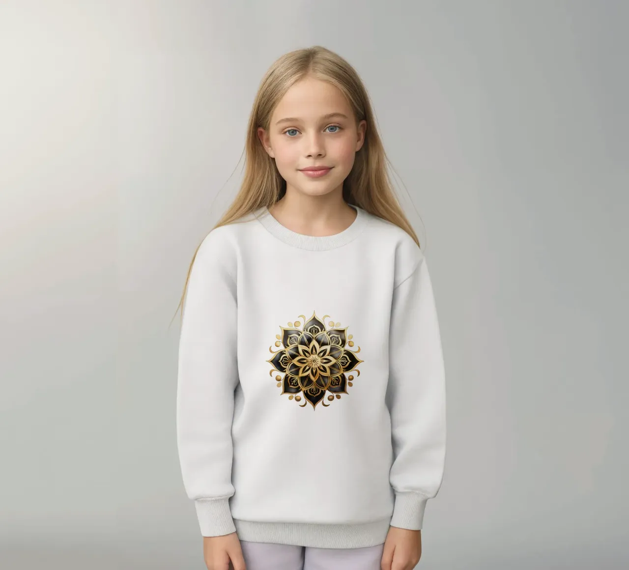 Black & Gold Mandala kids sweatshirt by Spiritual Touch