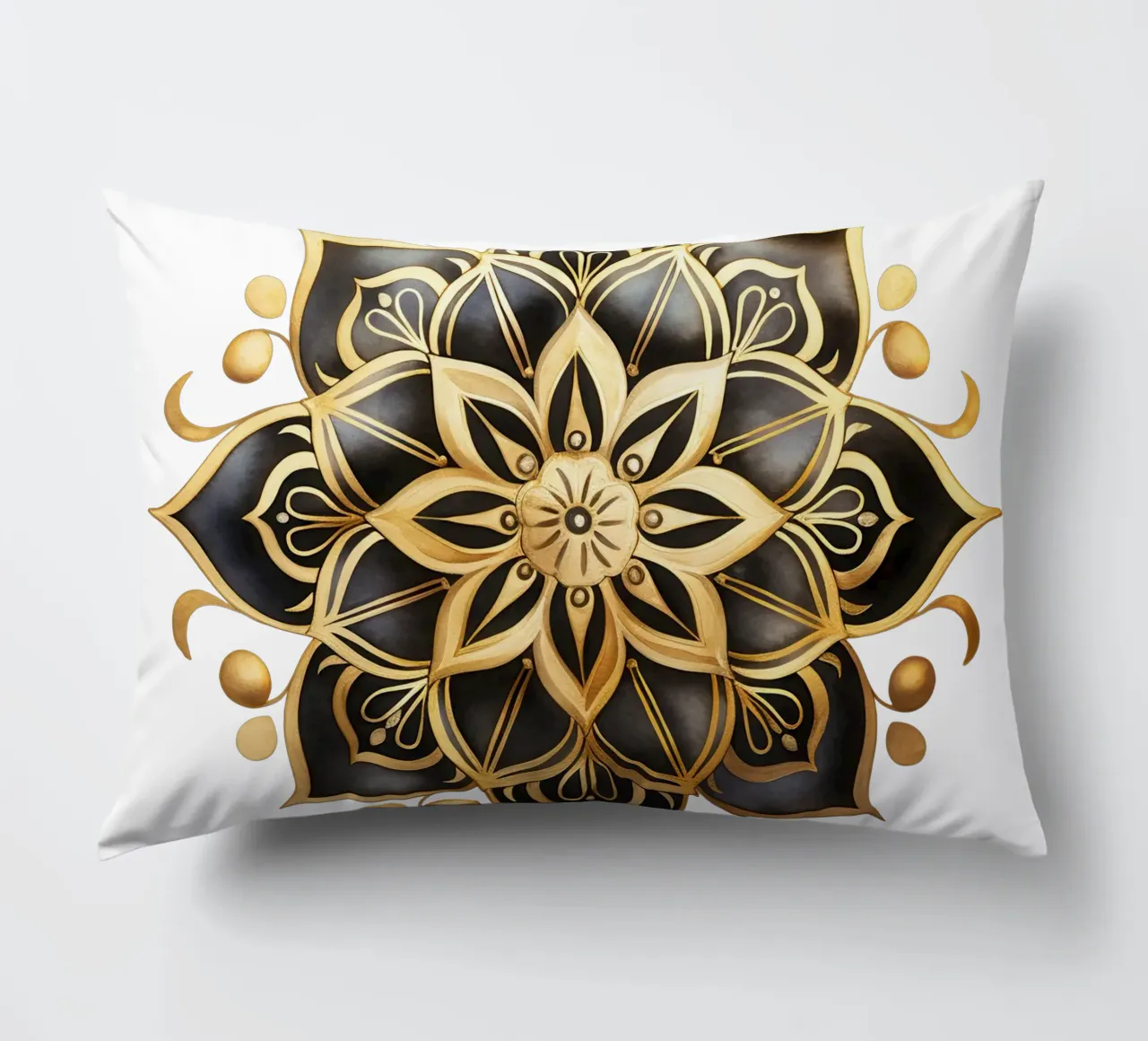 Black & Gold Mandala decorative cushion by Spiritual Touch