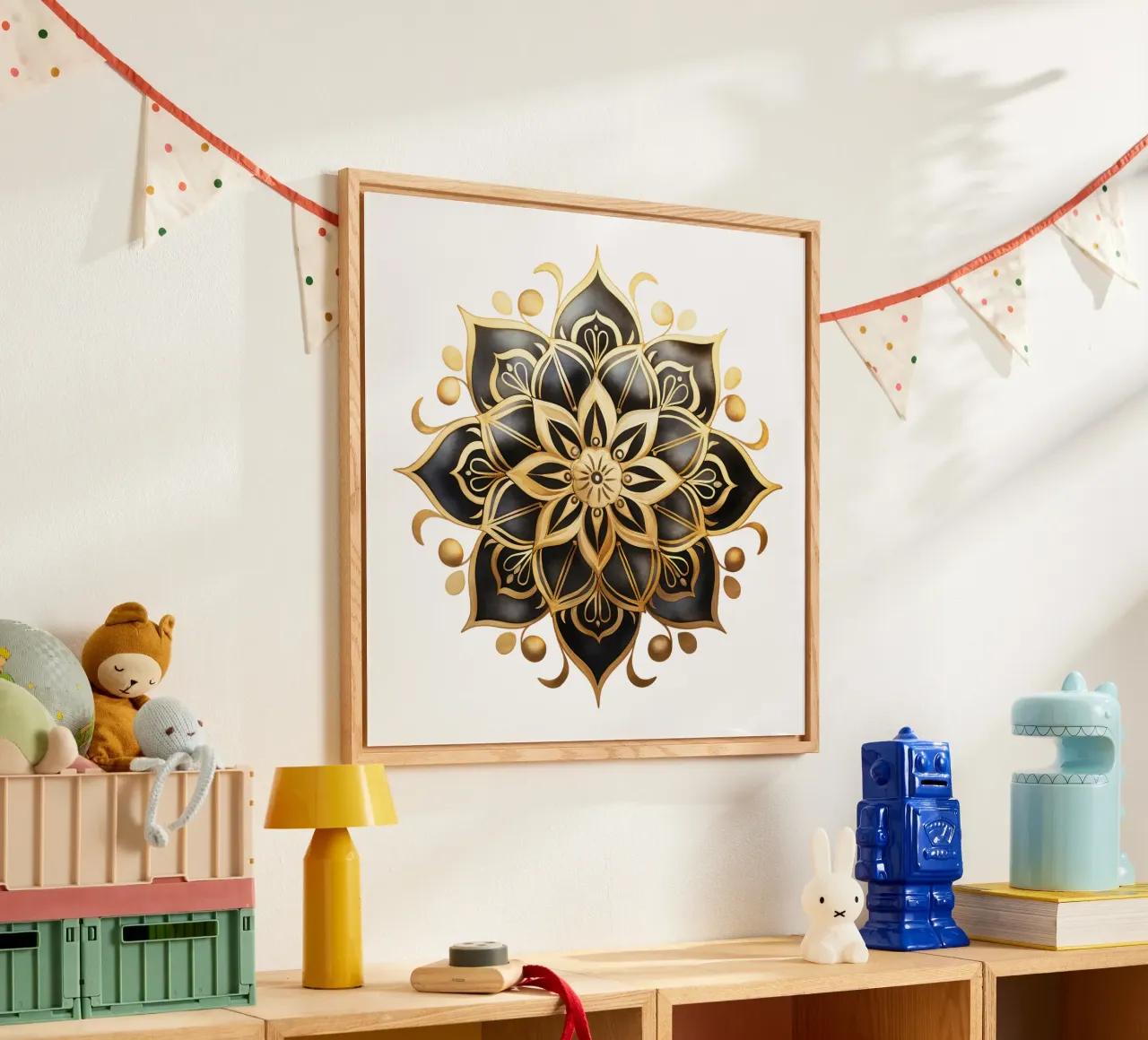 Black & Gold Mandala acrylic glass by Spiritual Touch