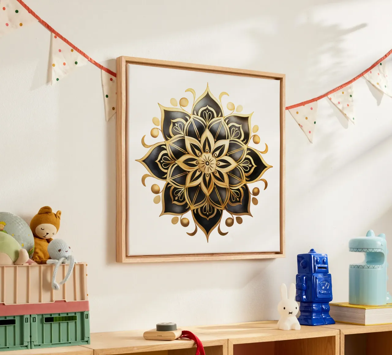 Black & Gold Mandala canvas by Spiritual Touch
