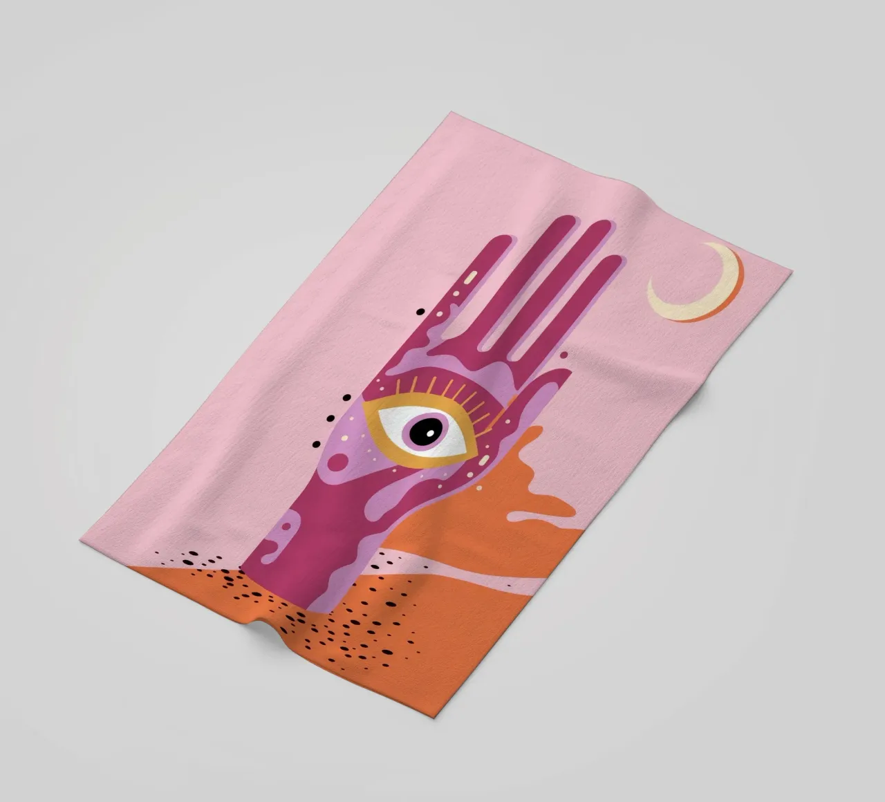 Mano occhio luna telo mare da Demar Galleria
