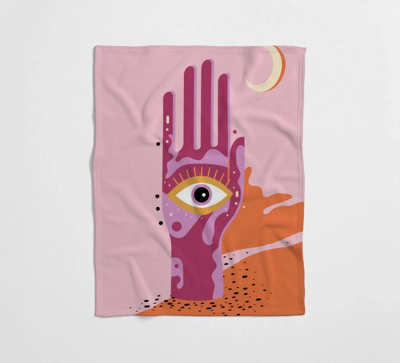 Mano occhio luna coperta in pile da Demar Galleria