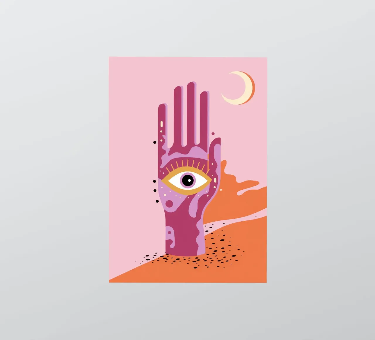 Mano Ojo Luna pegatina de Demar Galleria