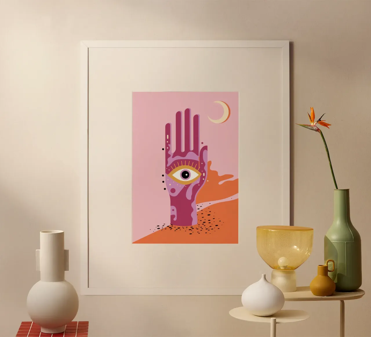 Mano occhio luna poster da Demar Galleria