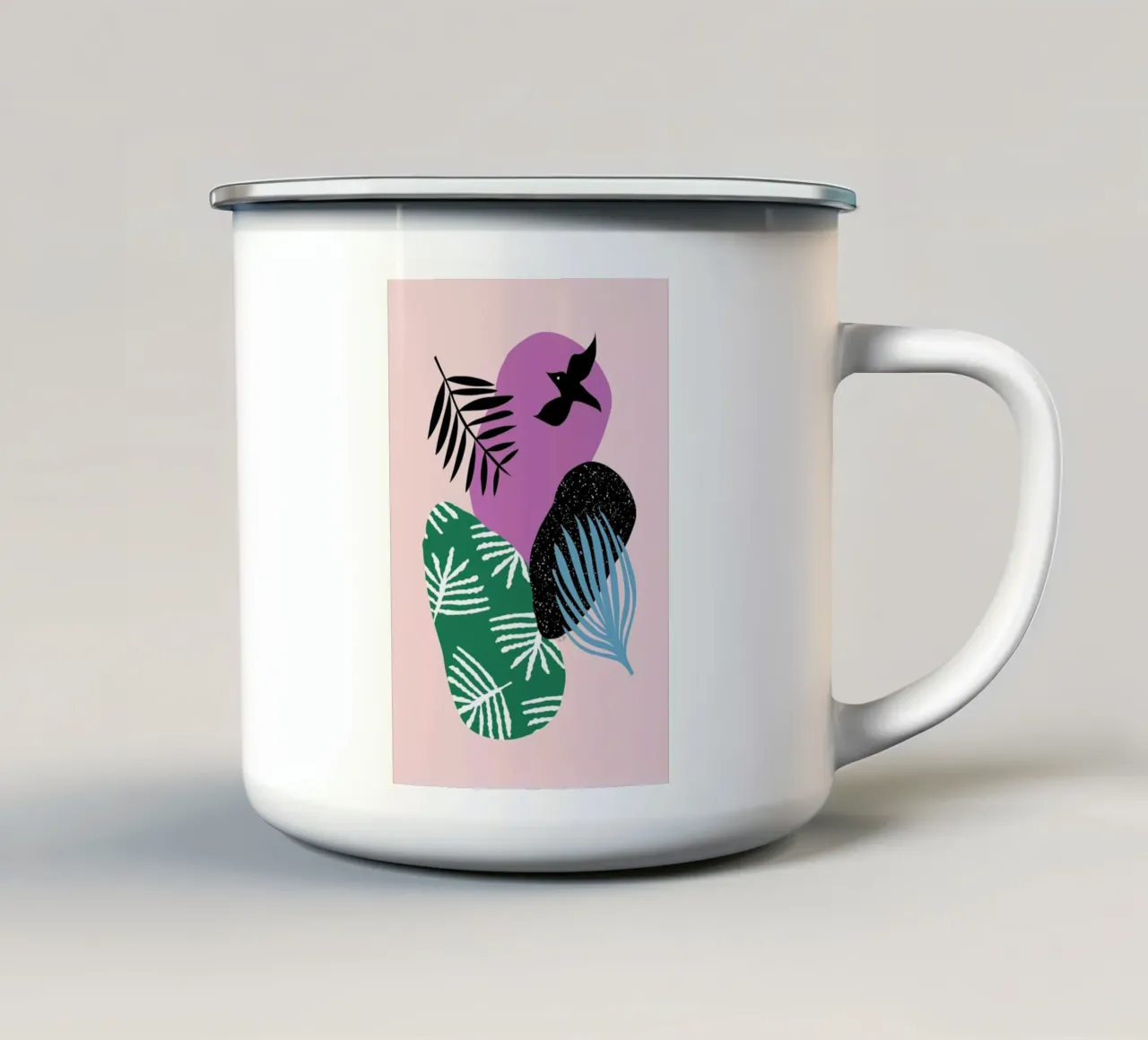 Love Birds in Pink tazza in smalto da Linda Gobeta