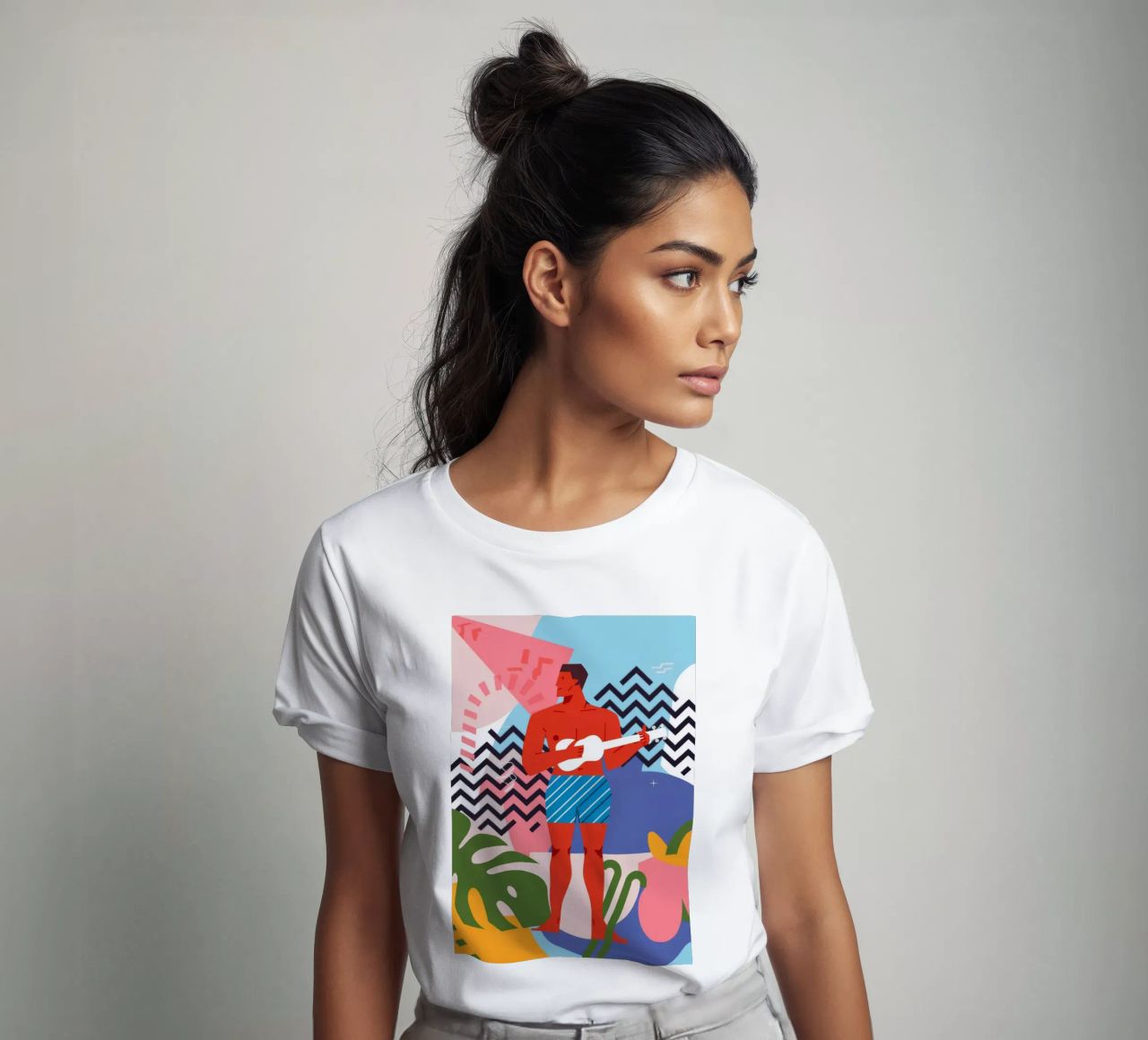 Guitar Player Abstract t-shirt da Demar Galleria