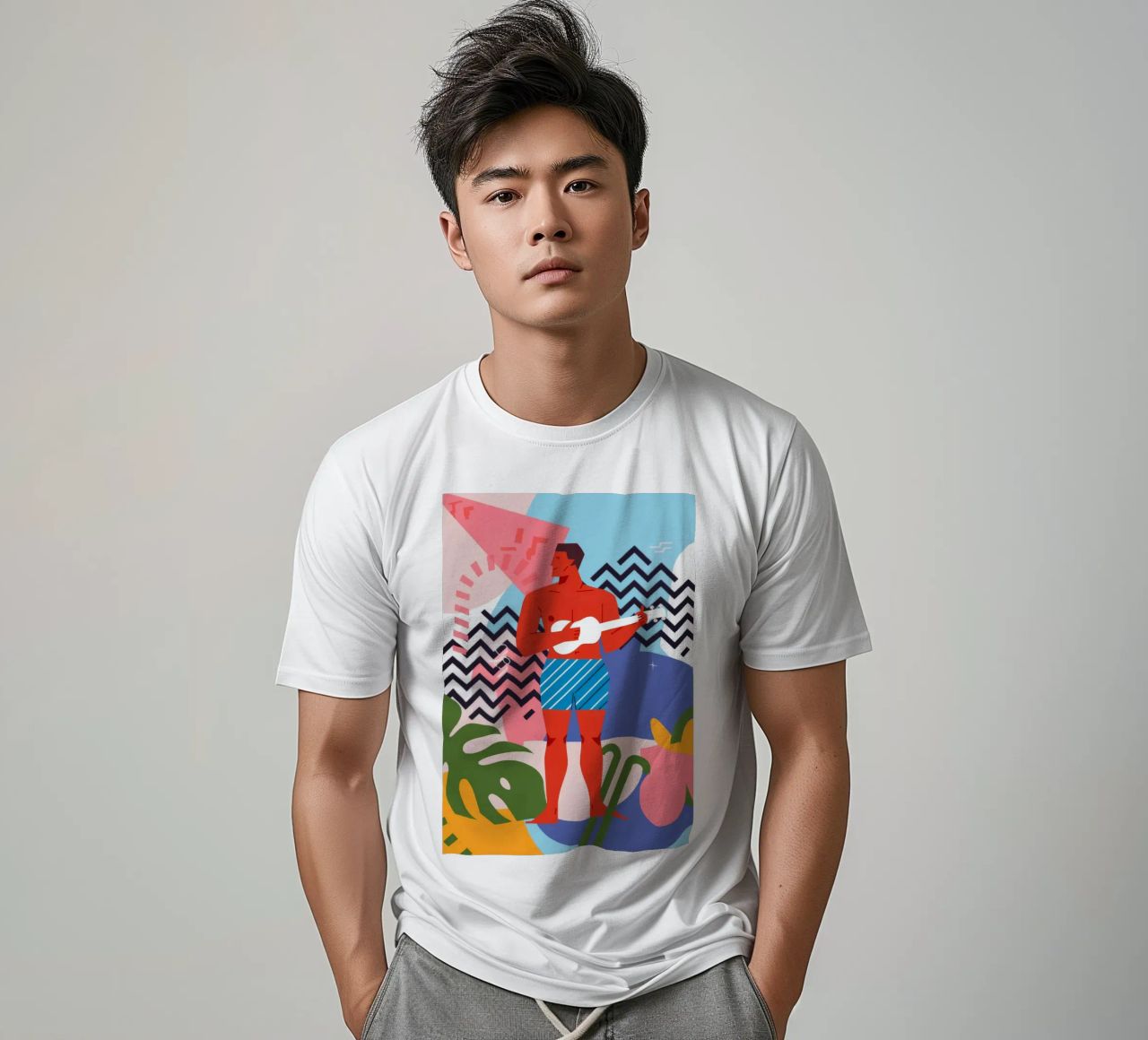 Guitar Player Abstract t-shirt da Demar Galleria