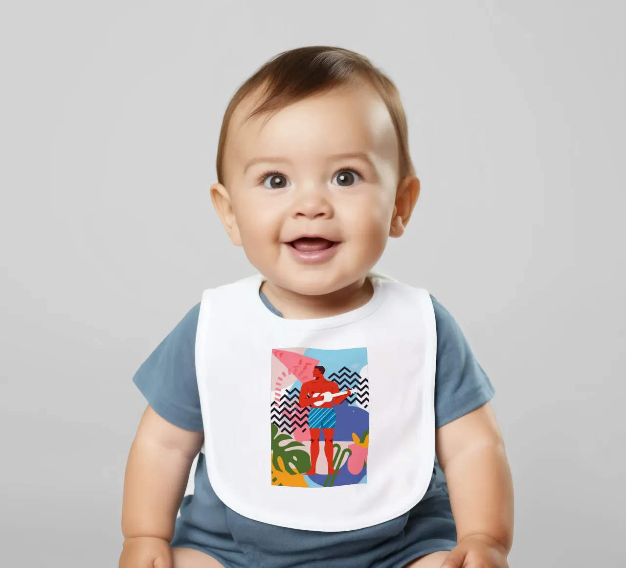 Guitar Player Abstract baby bib by Demar Galleria