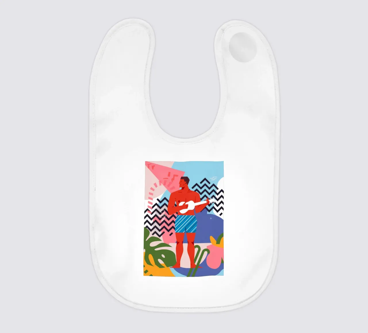 Guitar Player Abstract baby bib by Demar Galleria