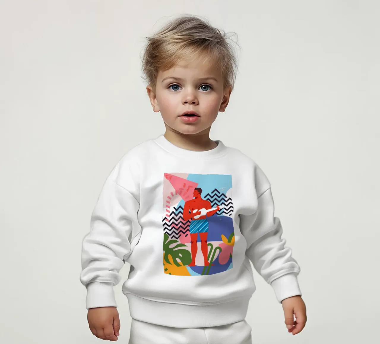 Gitaarspeler Abstract baby sweatshirt van Demar Galleria