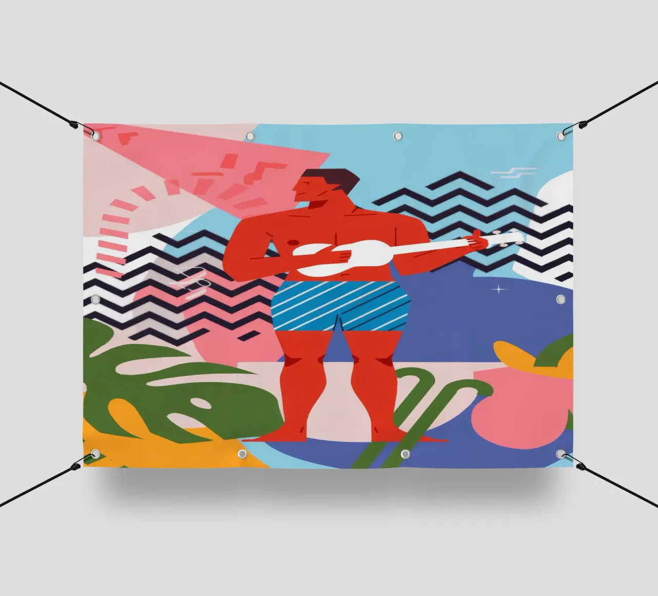 Guitar Player Abstract telo in pvc da Demar Galleria
