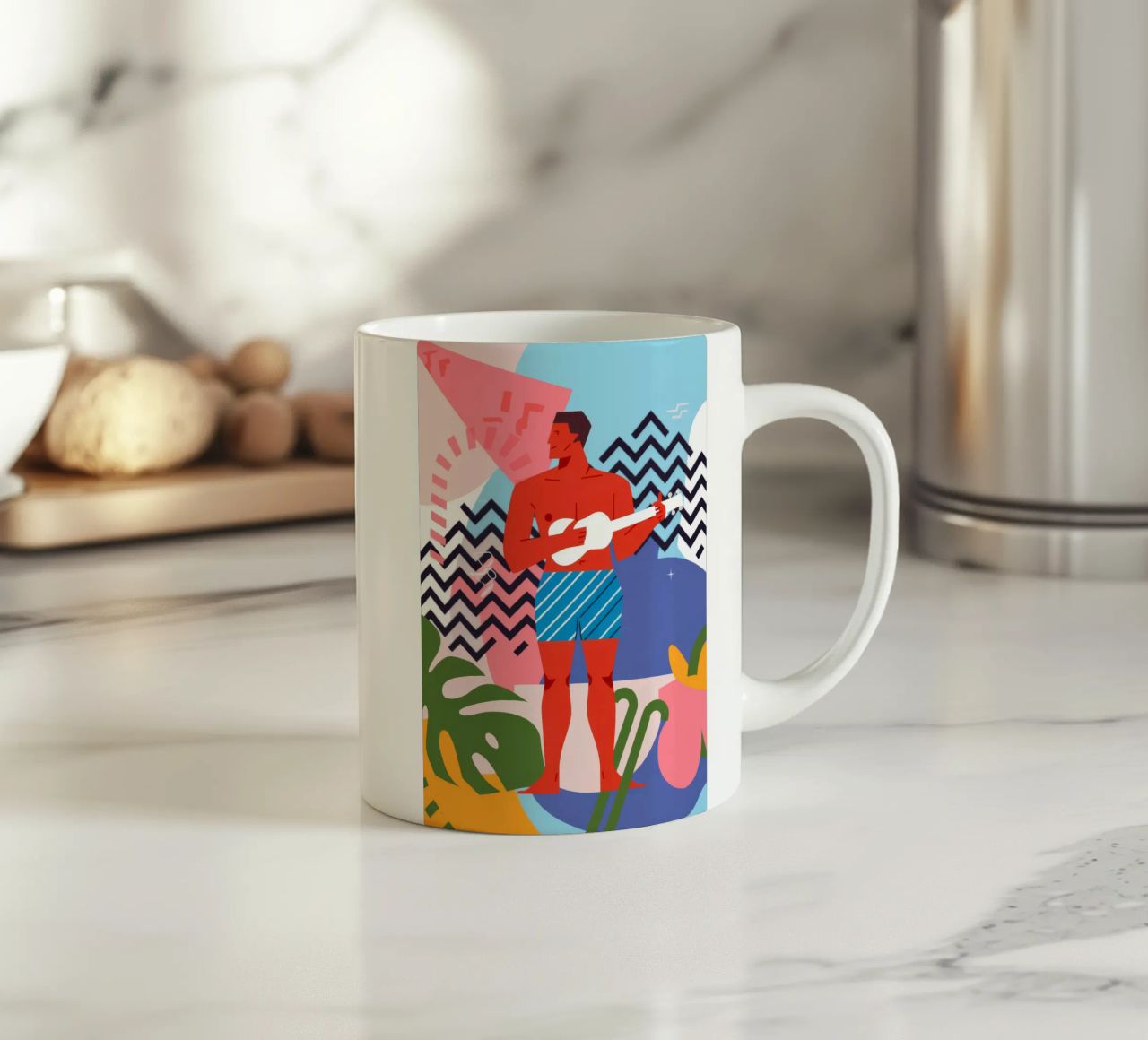 Guitar Player Abstract tazza in ceramica da Demar Galleria