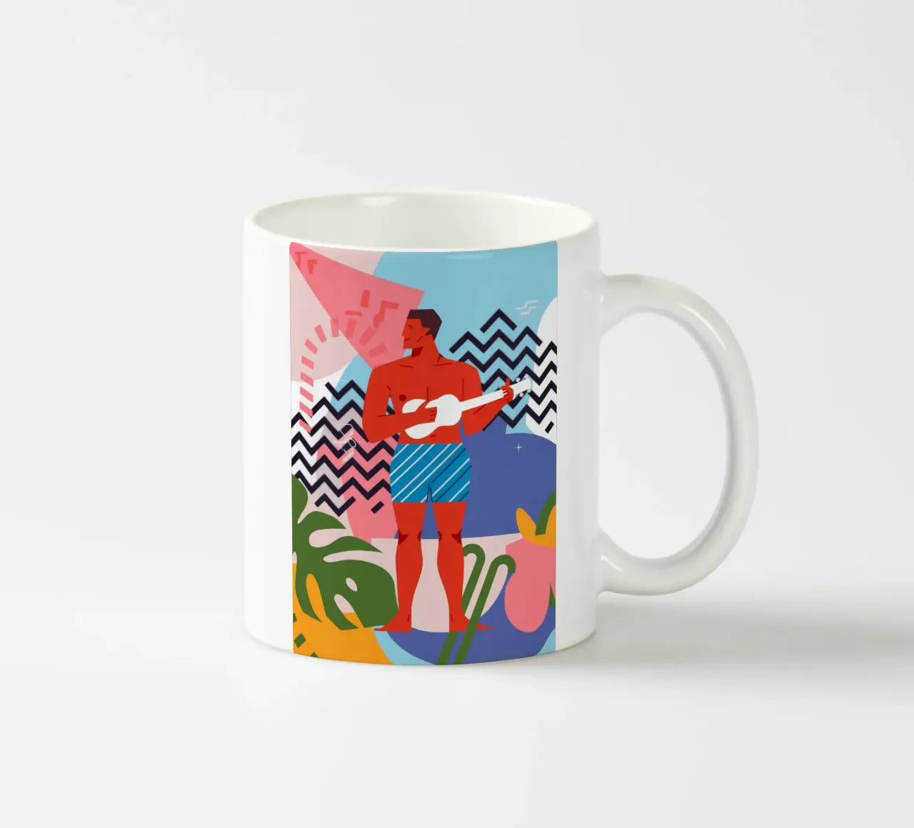 Guitar Player Zusammenfassung Keramik Tasse von Demar Galleria