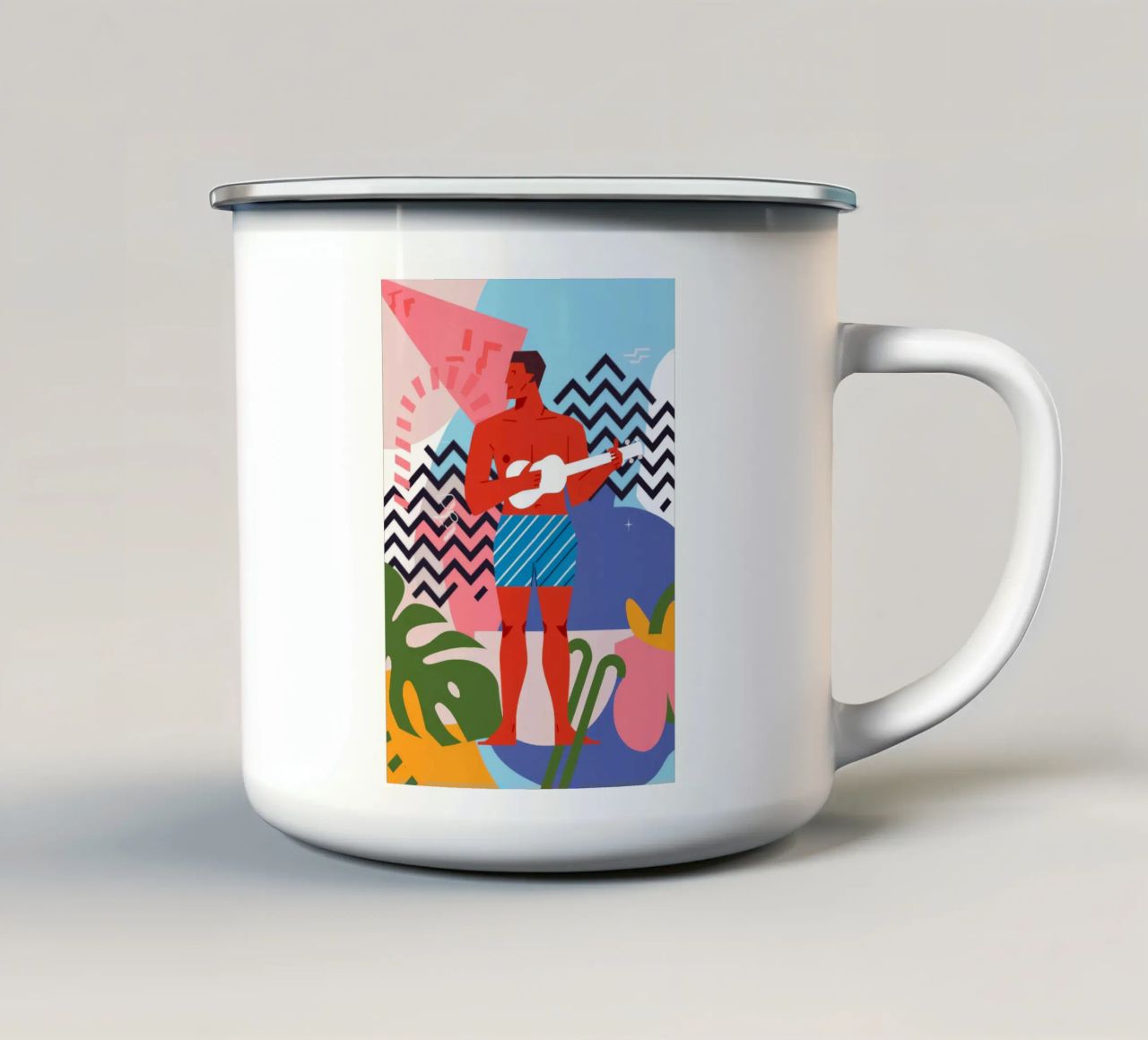 Guitar Player Abstract tazza in smalto da Demar Galleria