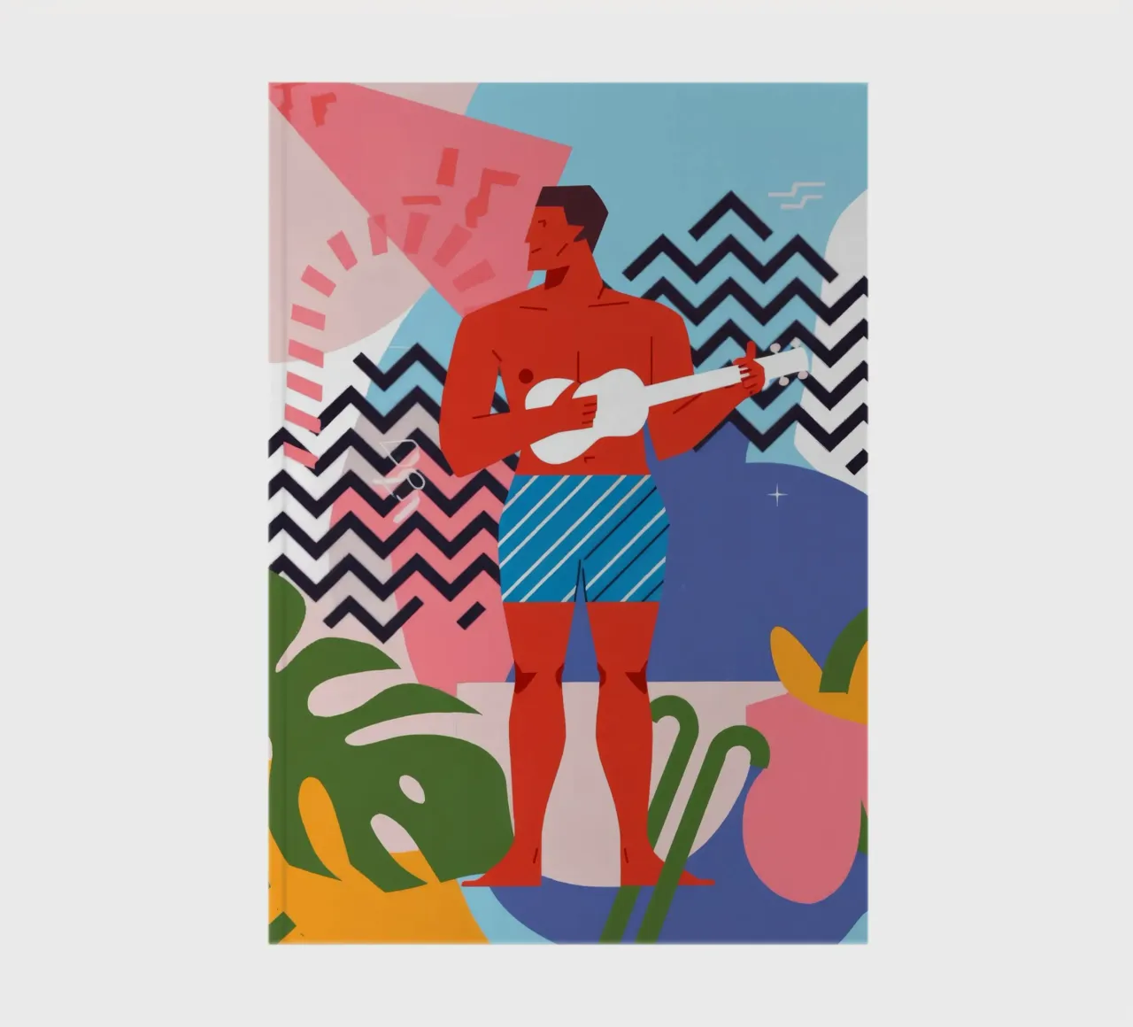 Guitar Player Abstract notebook by Demar Galleria