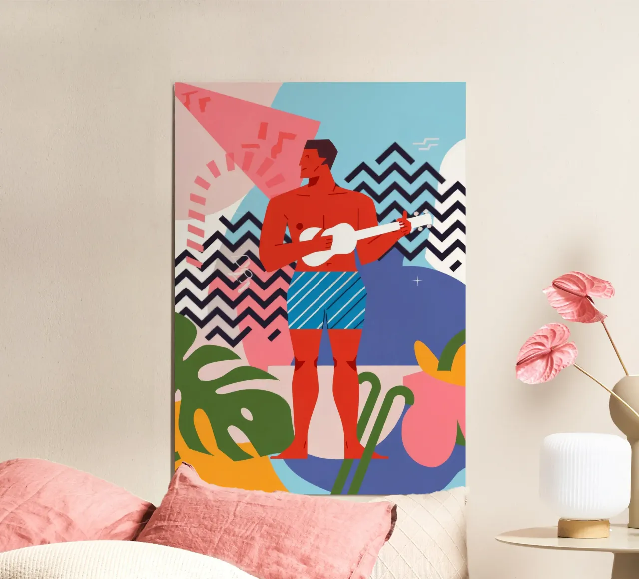Guitar Player Abstract pannello forex da Demar Galleria