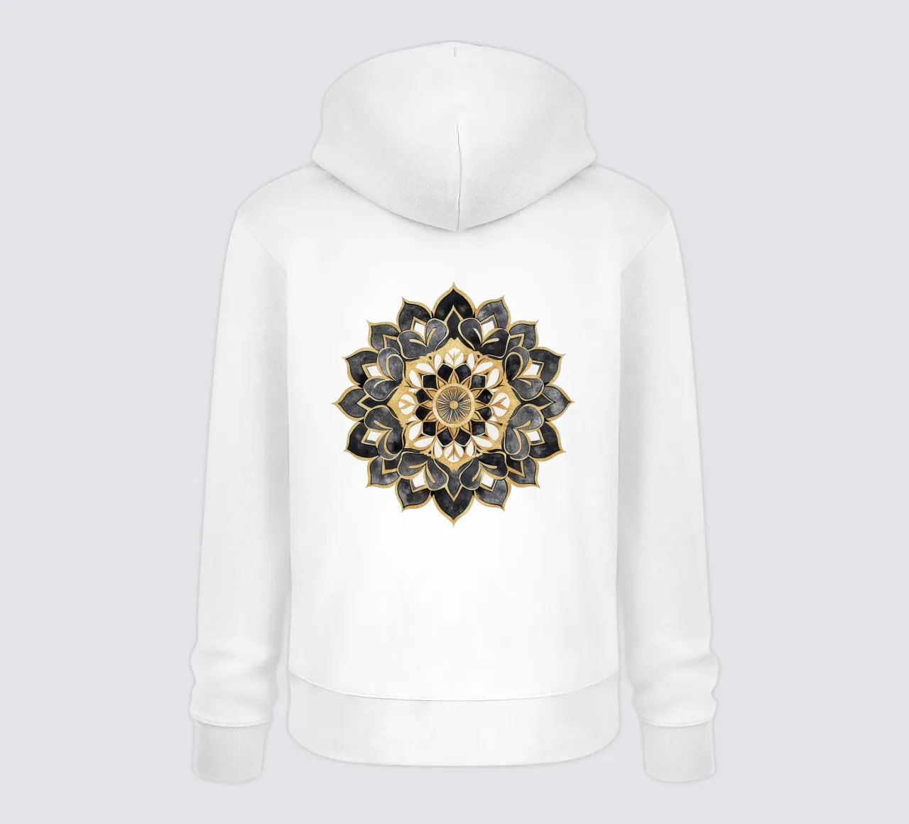 Mandala nero e oro felpa con cappuccio da Spiritual Touch
