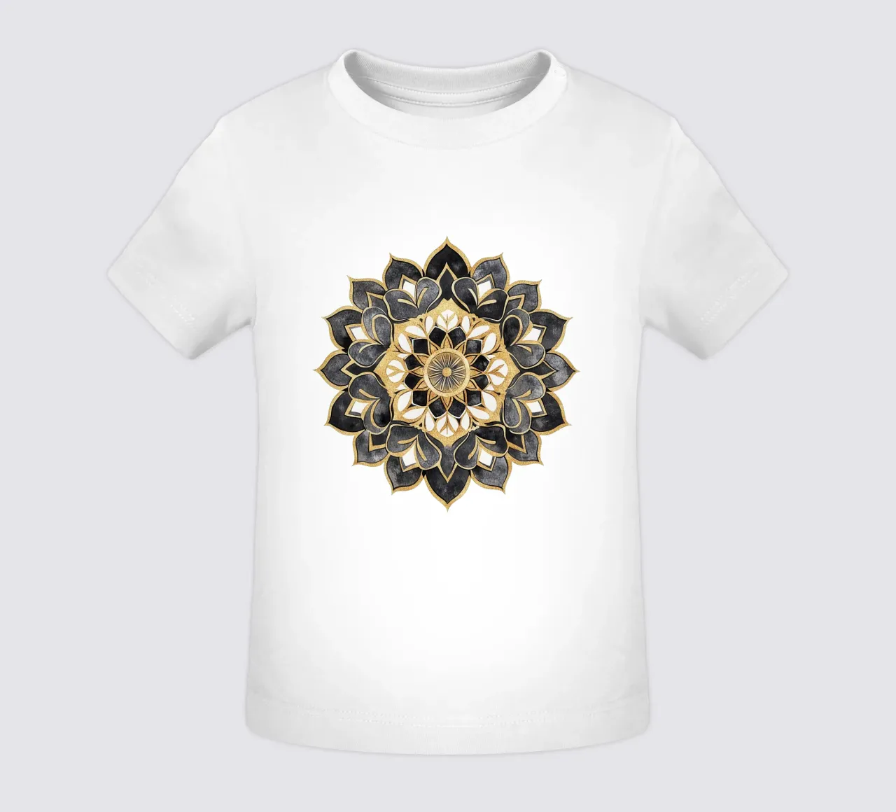 Mandala zwart-goud baby t-shirt van Spiritual Touch