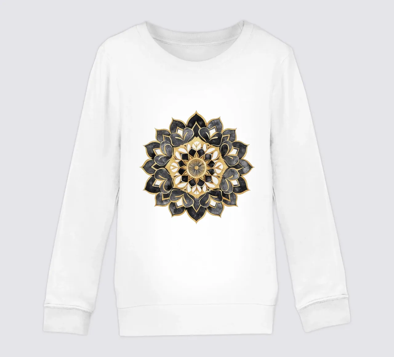 Mandala zwart-goud kinder sweatshirt van Spiritual Touch