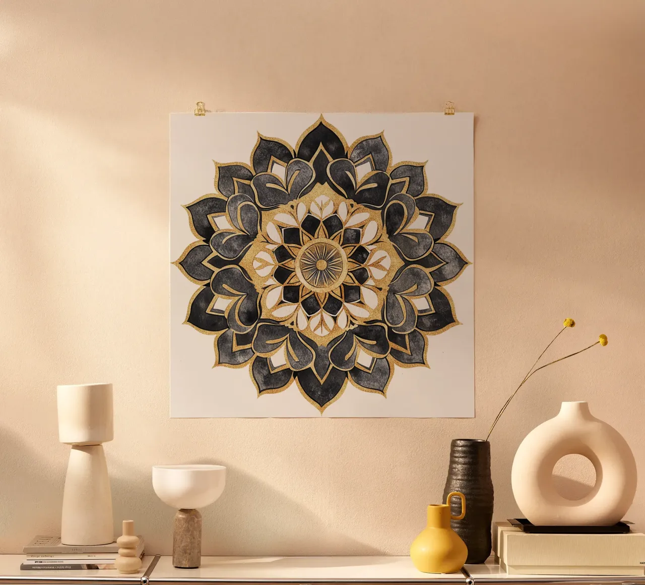 Mandala nero e oro poster da Spiritual Touch