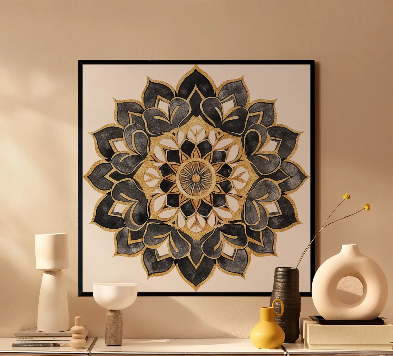 Mandala nero e oro poster da Spiritual Touch