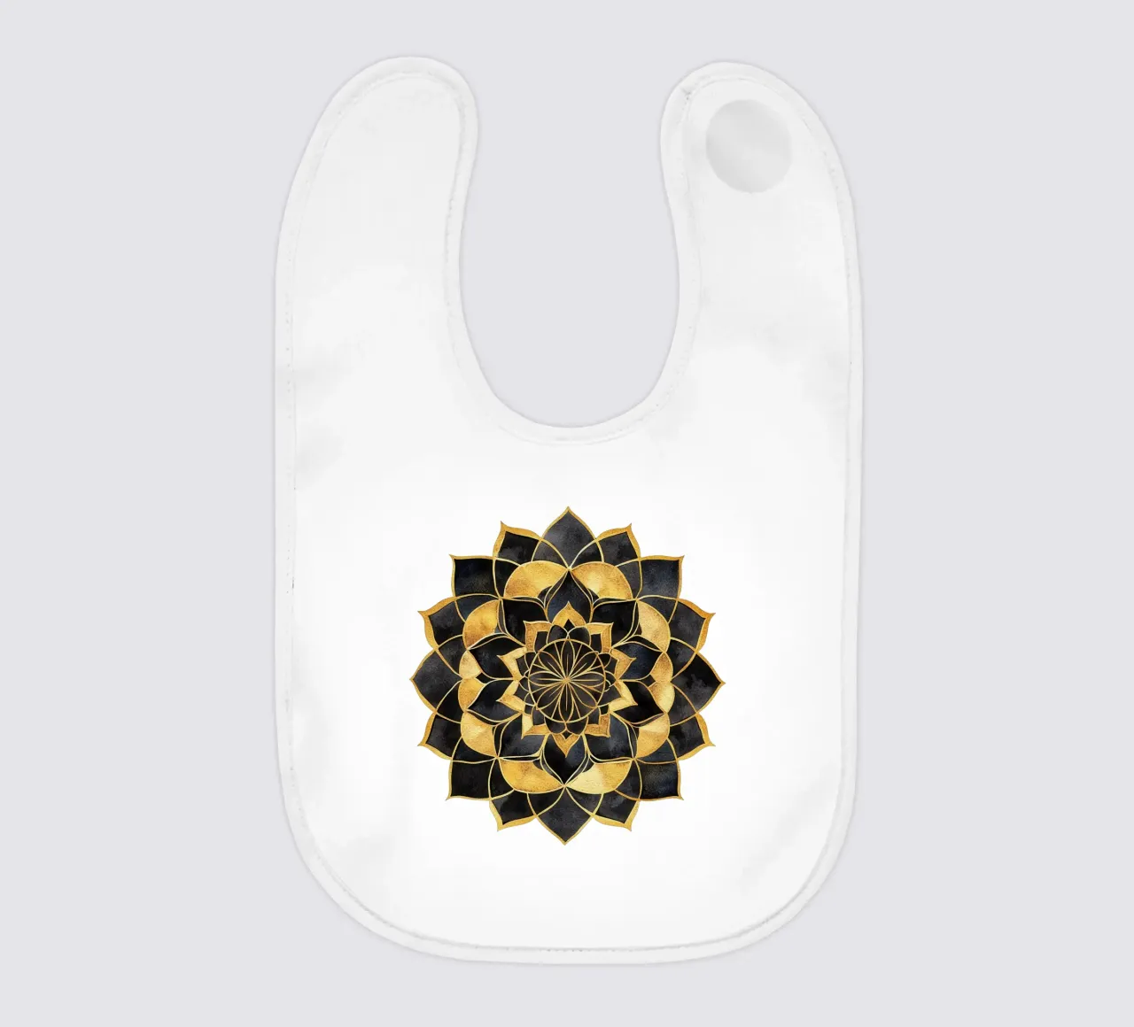 Mandala nero e oro bavaglino da Spiritual Touch