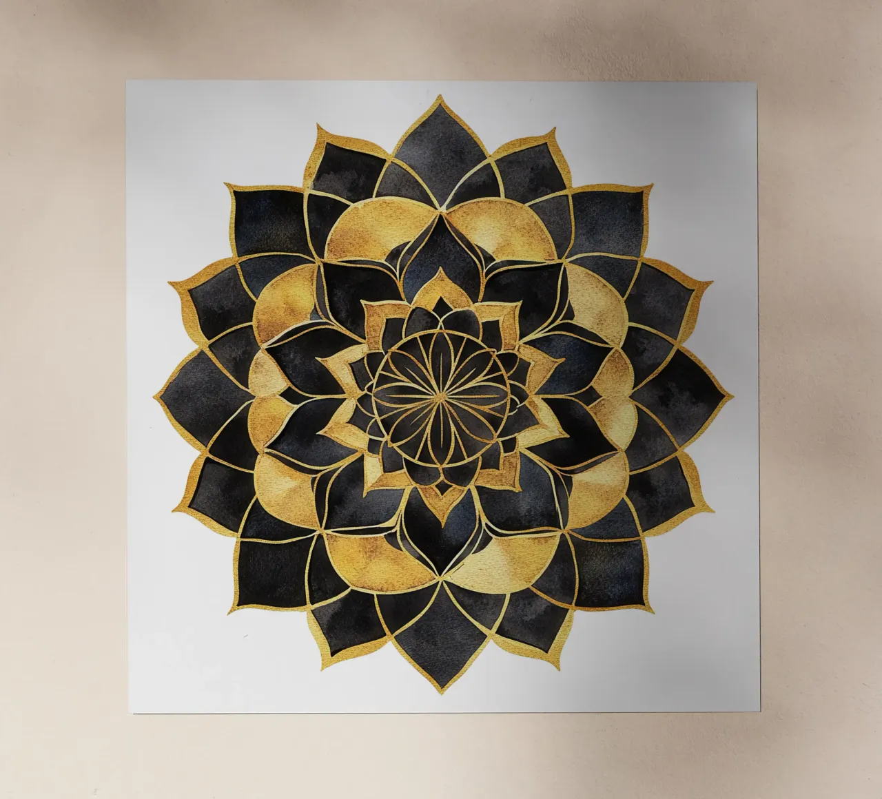 Mandala nero e oro pellicola backlit da Spiritual Touch