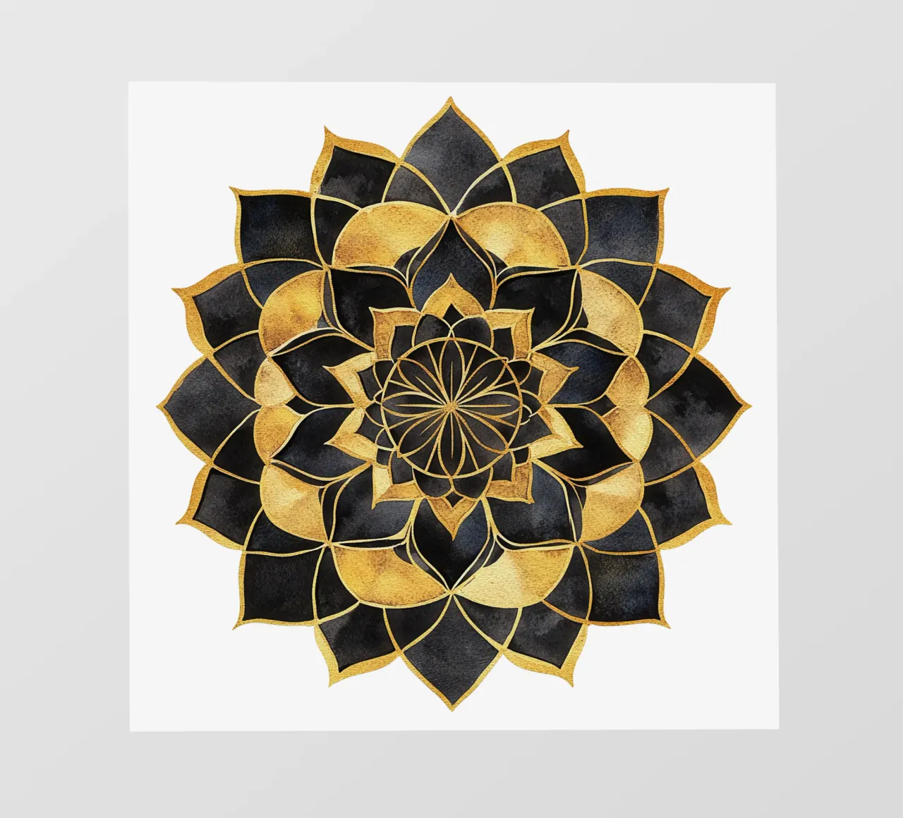 Mandala nero e oro pellicola backlit da Spiritual Touch